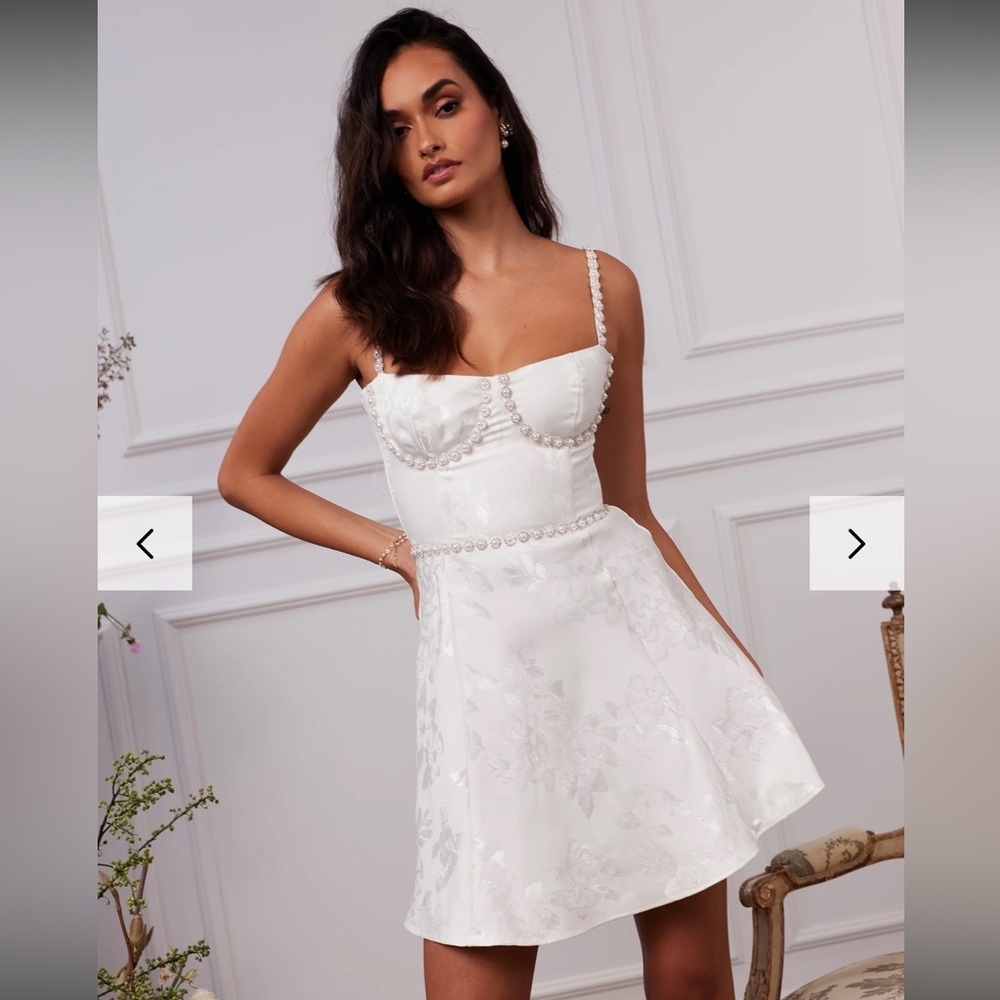 The Gianna Dress in White Baroque Floral